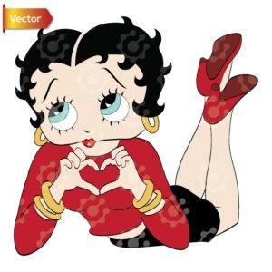 Betty Boob Heart Pose | Vector
