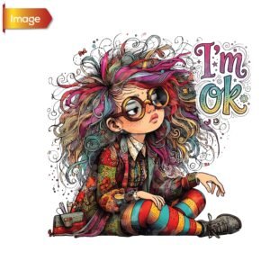 Colorful Quirky Girl Illustration