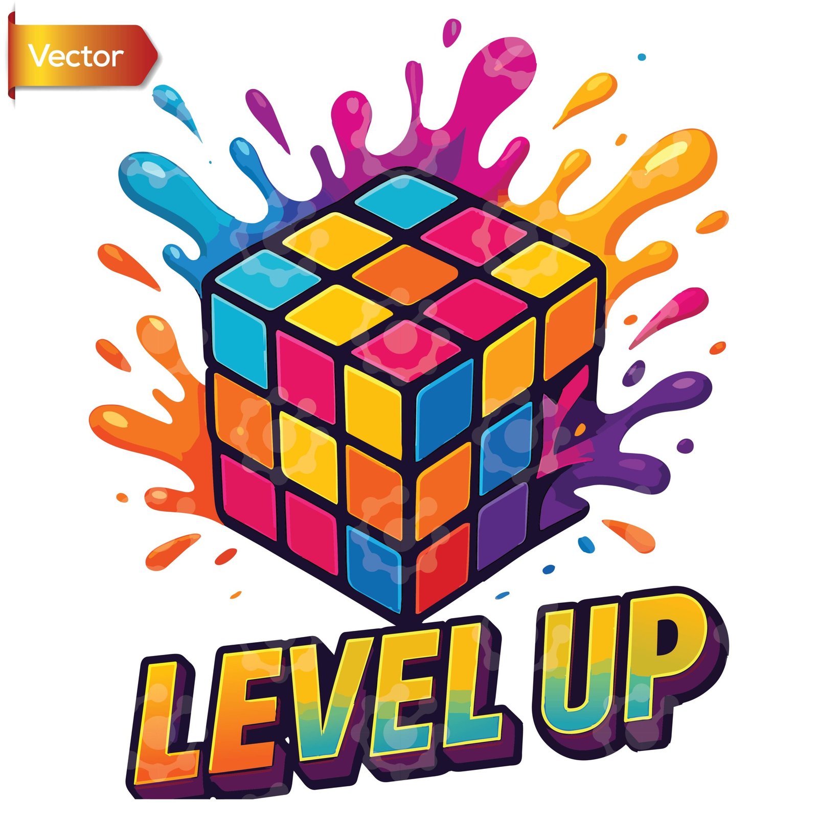 Level Up Cube | Vector - Image 3