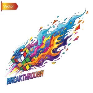 Colorful Breakthrough Cube Art