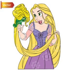 Rapunzel and Pascal Clipart