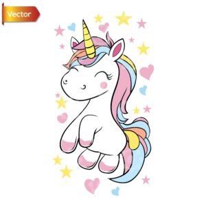 Cute Sleeping Rainbow Unicorn