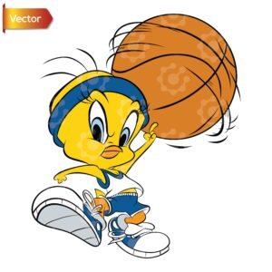 Tweety Bird Playing Basketball