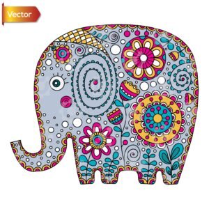 Colorful Whimsical Elephant Design