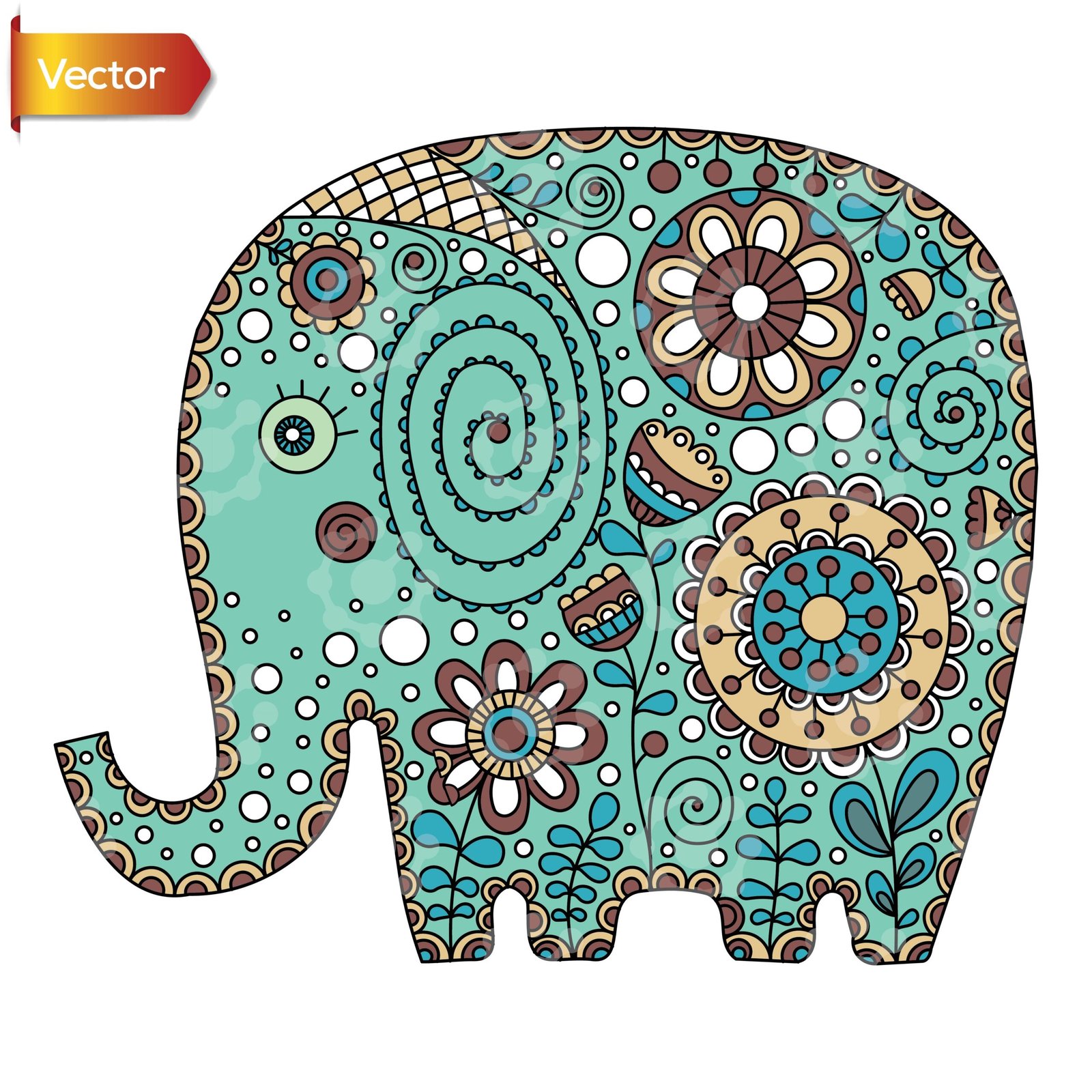 Colorful Whimsical Elephant Design - Image 2