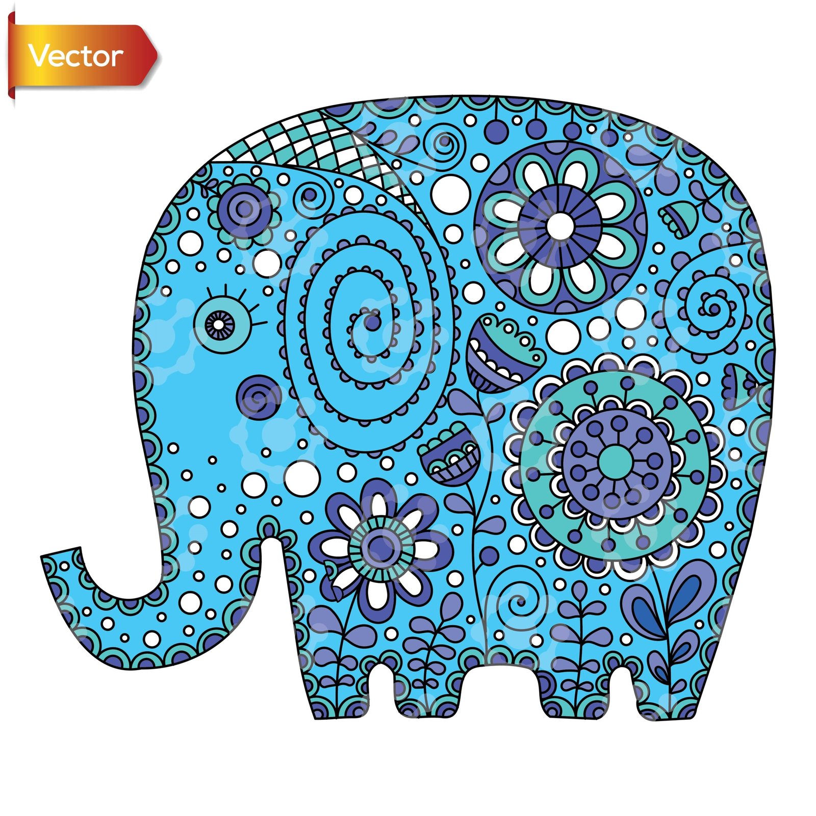 Colorful Whimsical Elephant Design - Image 3