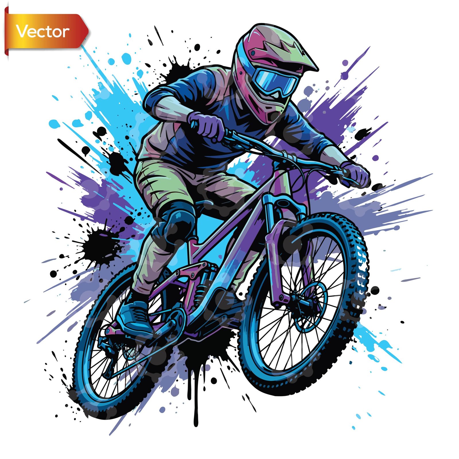 Colorful Mountain Bike Jump - Image 2