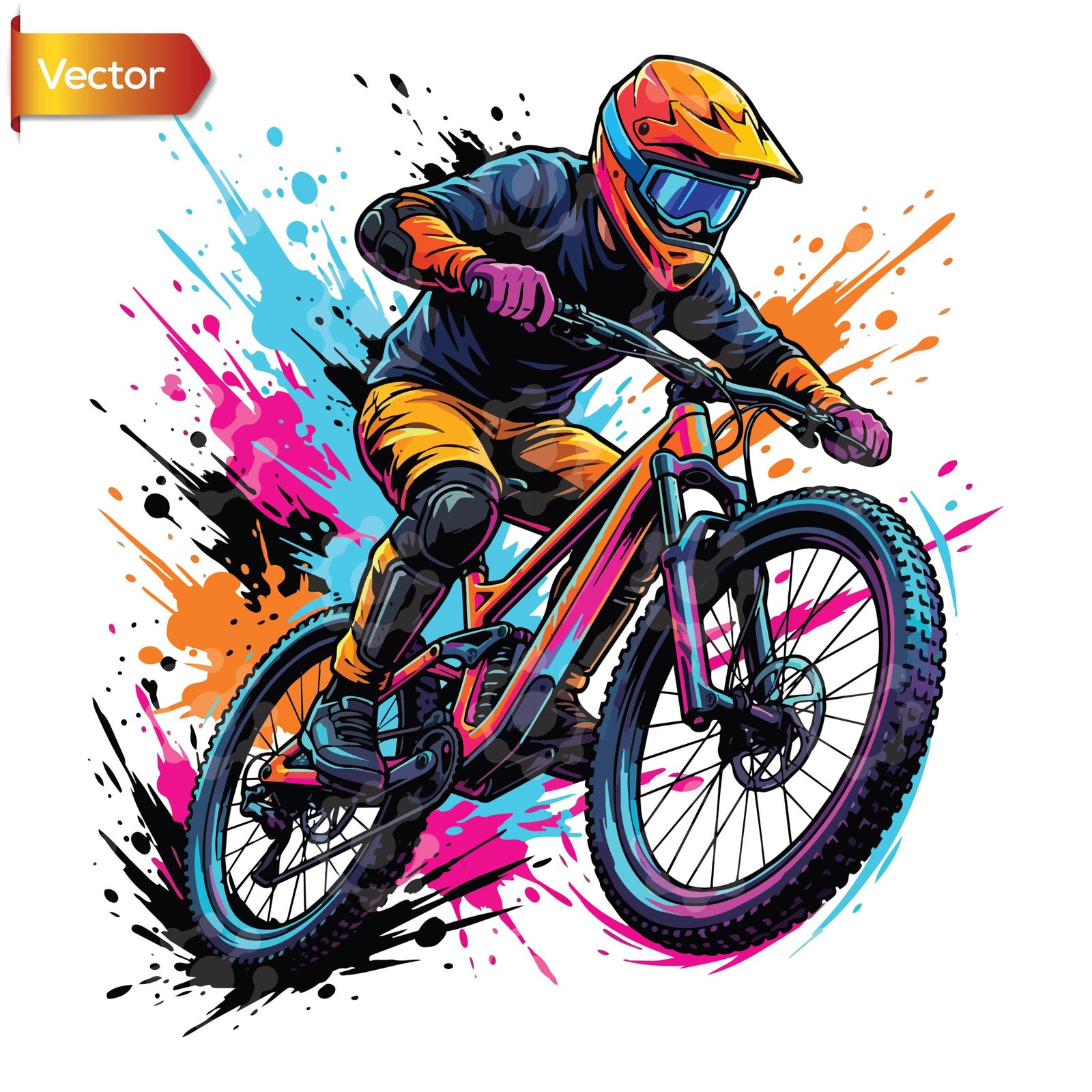Colorful Mountain Bike Jump - Image 3