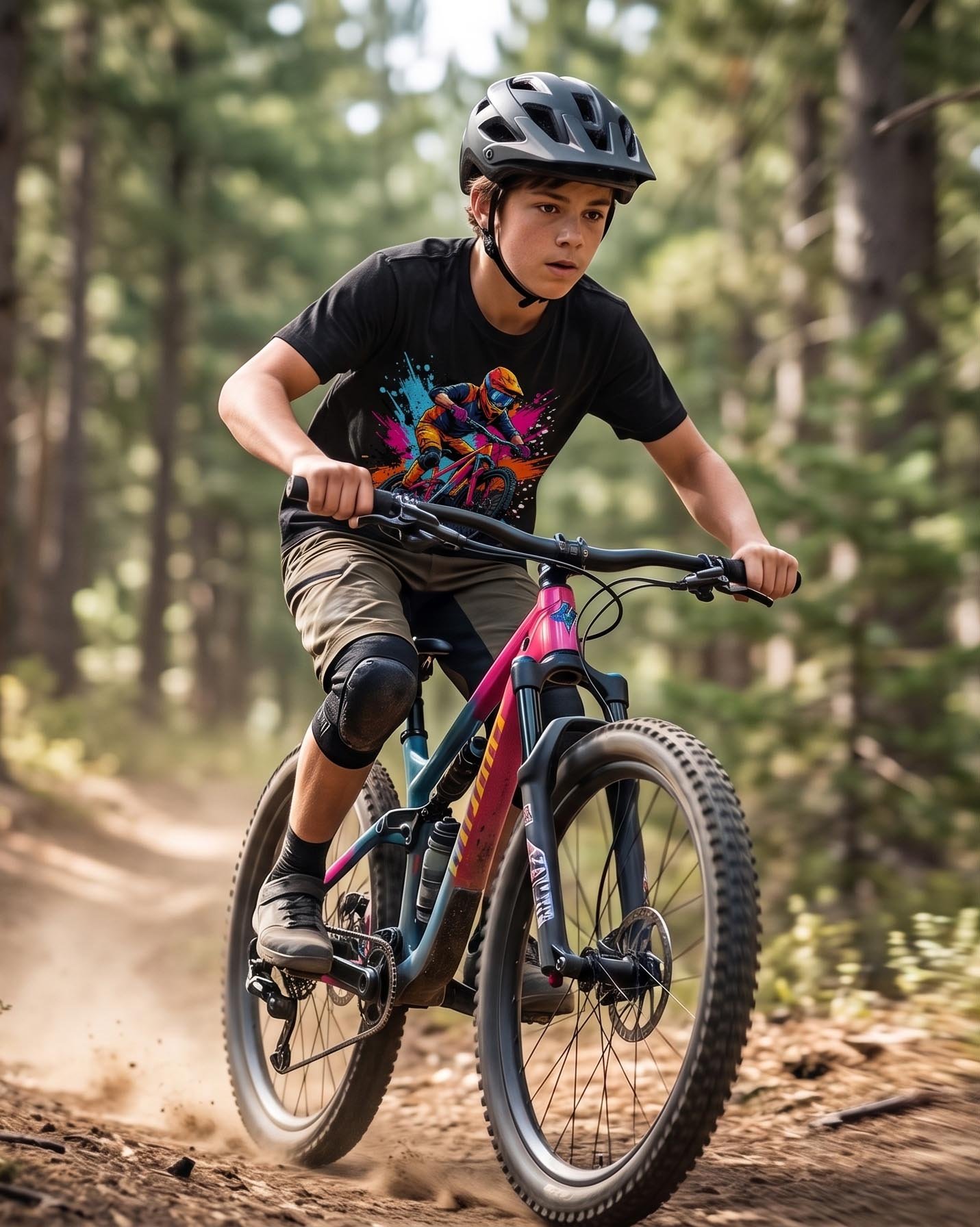 Colorful Mountain Bike Jump - Image 4