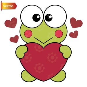 Adorable Frog Holding Heart